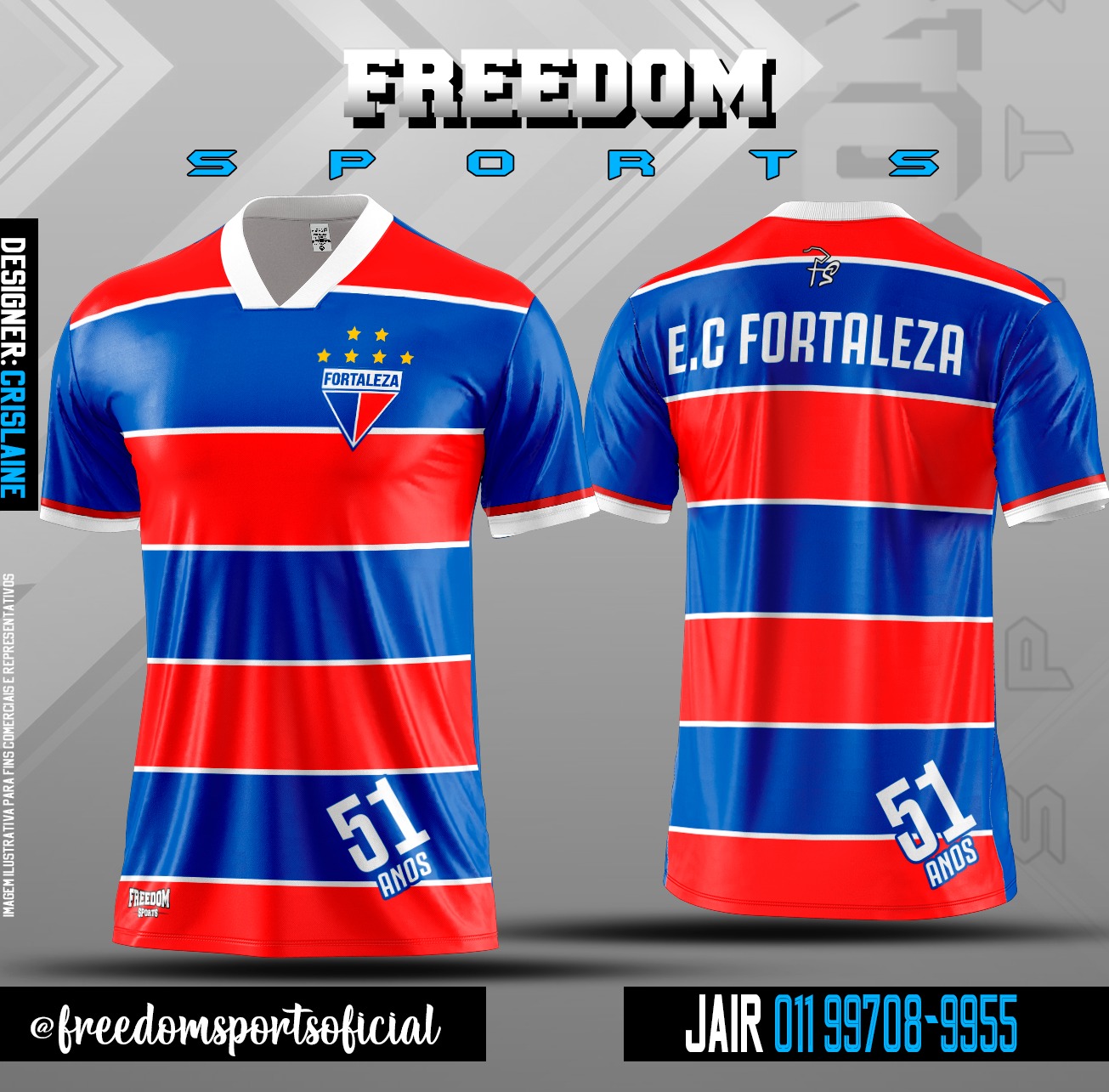 Camisetas e bones comemorativos do aniversário de 51 anos do E.C.Fortaleza.